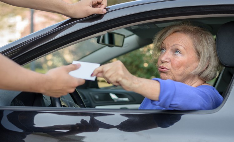 Senior Lady Pulled Over By Police For Traffic Charge